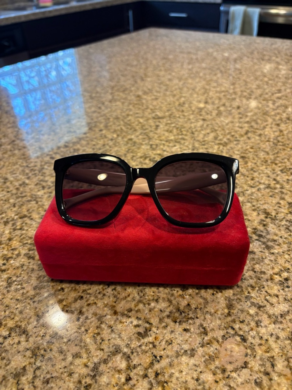 Carolina Herrera Black Women's Oversized Sunglasses with Dark Lenses